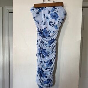 B. Smart Blue and White Patterned Dress